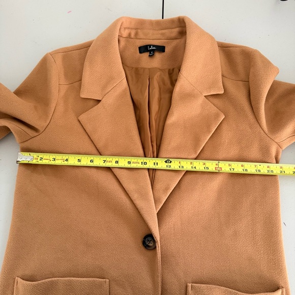 LULUS ‘Style Squad’ Classic Long Tan Winter Coat Women’s Size Medium - Picture 7 of 10